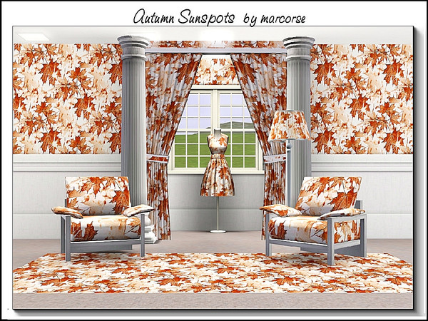 Sims 3 — Autumn Sunspots_marcorse by marcorse — Themed pattern: flashes of sunlight through Authum leaves in brown shades