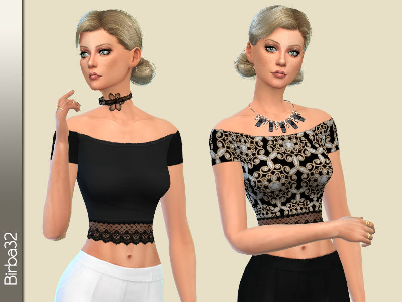 The Sims Resource - Textured Lace Top