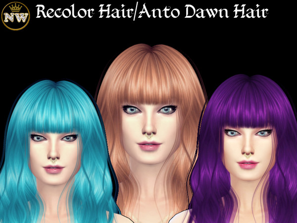 Sims 4 — Hair Recolor / Anto Down Hair Mesh needed by Naddiswelt — Mesh by :