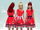 Sims 4 — Easter Walk by Zuckerschnute20 — With flowers and little butterflies embroidered cotton dress, with dark or