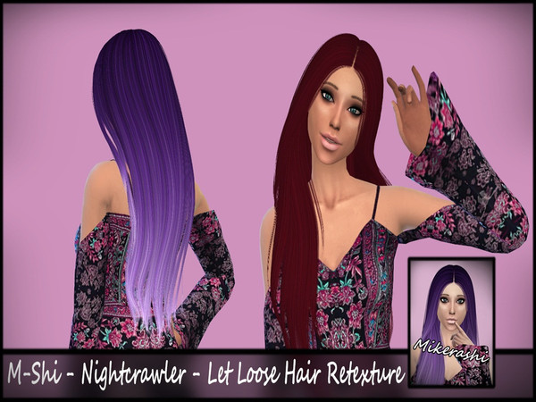 Sims 4 — M-Shi - Nightcrawler - LetLoose Hair Retexture (Mesh Needed) by mikerashi — -50 Colors -Texture made by Me