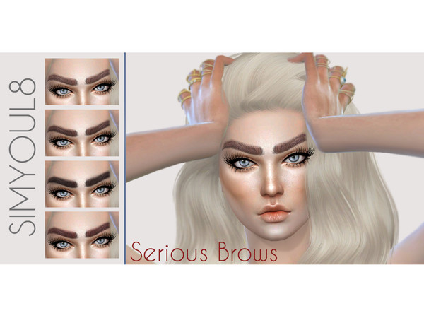Sims 4 — SIMYOUL8 Serious Eyebrows by SIMYOUL8 — For SIMS4 Serious Brows are not for the faint of heart. lol 4 Colors