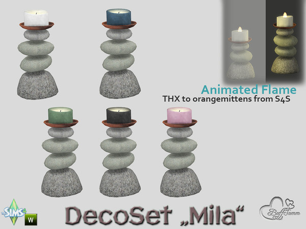 Sims 4 — Mila DecorSet Stone Candle v2 by BuffSumm — Is there any way to cross borders between differnt worlds? With MILA
