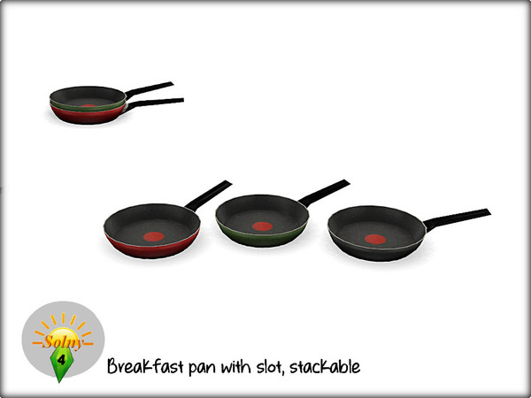 Sims 4 — Breakfast pan with slot by Solny — Kitchen clutter. Part of Breakfast set.