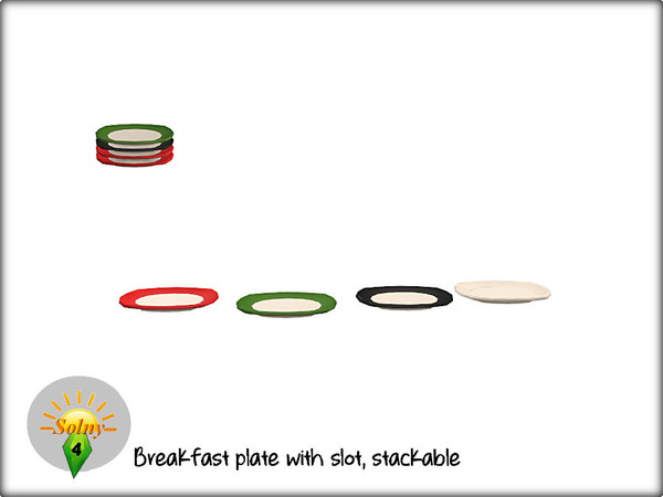 Sims 4 — Breakfast plate with slot by Solny — Kitchen clutter. Part of Breakfast set.