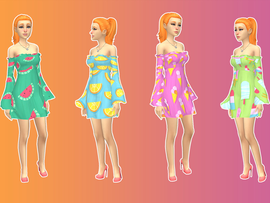 The Sims Resource Sims2fanbg Boho Dress Recolor Mesh Needed
