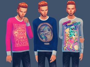Sims 4 — Cool Sweatshirts by doumeki — 5 different sweatshirts for men.