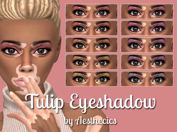 Sims 4 — TULIP Eyeshadow by girlofwinter — A bright and colorful eyeshadow that comes in 10 shades to make your sims