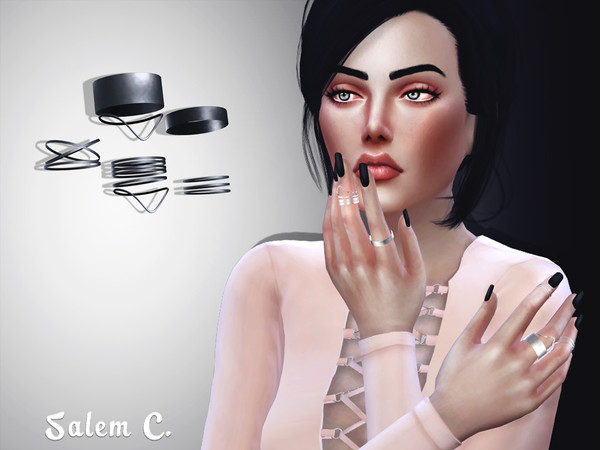 Sims 4 — Nails 2 - Accessory by Salem_C — standalone 15 swatches mesh by me left ring category