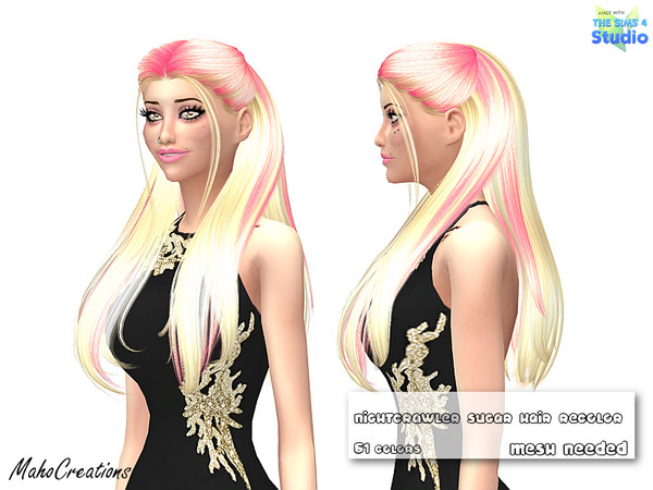 Sims 4 — Nightcrawler Sugar Hair Recolor - mesh needed by MahoCreations — Nightcrawler Sugar Hair Recolor - mesh needed