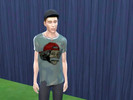 Sims 4 — Camo Nerd tee by florg28 — Camouflage-patterned short sleeve t-shirt, new mes, its longer than the maxis one