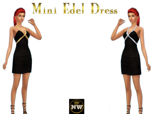 Sims 4 — Mini Dress [Gold & Silber] by Naddiswelt — Mesh - EA! Base Game Compitable 2 Colors