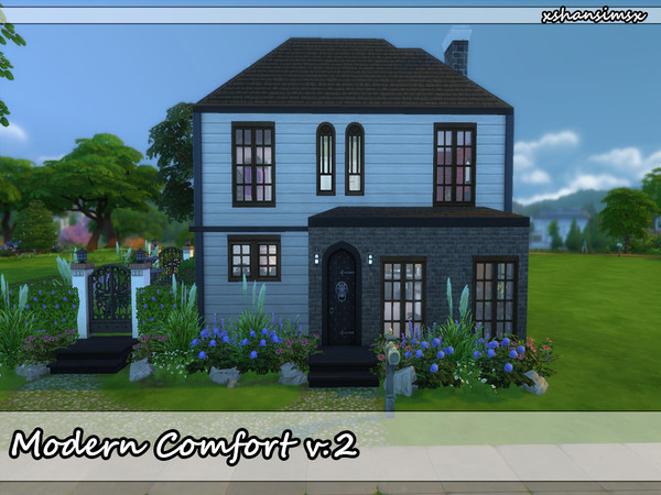 Sims 4 — Modern Comfort v.2 by naora2 — Beautiful home that mixes contemporary with tradition. This 2 bedroom, 2 bathroom
