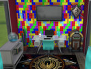 Sims 4 — Tetris wallpaper by yukigigi — This is a tetris style wallpaper, great as an accent wall in a study, bedroom or