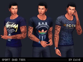 Sims 4 — Sport Chic Tees by doumeki — Tees for male Sims.