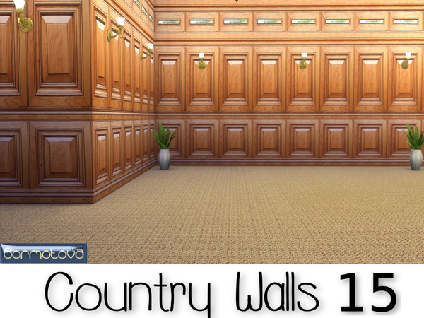 Sims 4 — Country Walls 15 by abormotova2 — From Country Walls Set, with 15 earthy autumn coloured country walls.