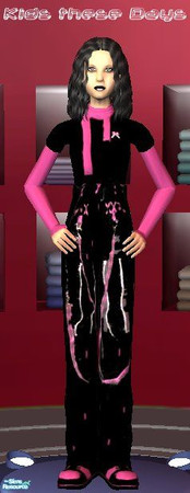 Sims 2 — Sims Teen Gothic Set - Pink by kollens — Girls Pink Gothic Outerwear & Winter Every day.