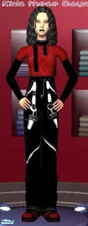 Sims 2 — Sims Teen Gothic Set - Red by kollens — Teen Girl Gothic winter & everyday.