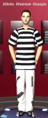 Sims 2 — Sims Teen Gothic Set - Stripes by kollens — Boy Teen Gothic 