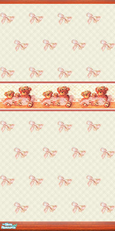 Sims 2 — FOA-K: Ballerina - bed 04 by perelinka — FIRST OF ALL - KIDS: Ballerina; bed wall 4/7