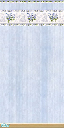Sims 2 — B&B: FORGET-ME-NOT - bed 02 by perelinka — FORGET-ME-NOT bedroom wallpaper (from Bath&Bed Series) wall