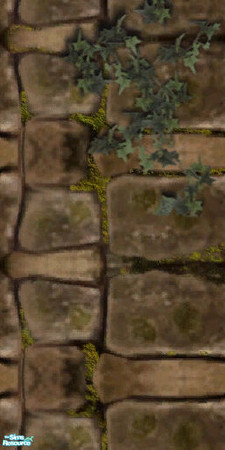 Sims 2 — Farmer Thompson's Stone Wall 10 by tlkaska — This is 10 of 12 mix and match brown stone, moss, and ivy walls