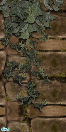 Sims 2 — Farmer Thompson's Stone Wall 9 by tlkaska — This is 9 of 12 mix and match brown stone, moss, and ivy walls