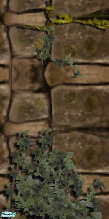 Sims 2 — Farmer Thompson's Stone Wall 8 by tlkaska — This is 8 of 12 mix and match brown stone, moss, and ivy walls