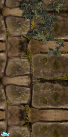 Sims 2 — Farmer Thompson's Stone Wall 5 by tlkaska — This is 5 of 12 mix and match brown stone, moss, and ivy walls