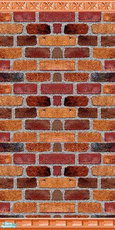 Sims 2 — Orange Brick Wall 3 by Sheera — Part of my Orange Brick Wallpapers and Floors Set. Enjoy ! ! ! 