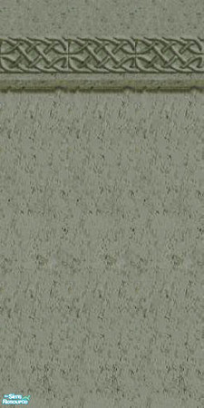 Sims 2 — Dark Celtic Marble Wall 6 by talonblackhart — Dark marble wall with a Celtic knotwork top border. Recolored from