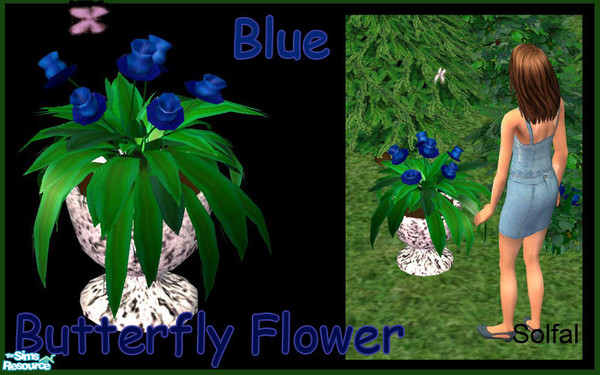 Sims 2 — Butterfly Flower Blue by solfal — 