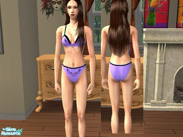 Sims 2 — Lavender Applique Undie  by LadyDeluxe — A lavender recolor of my original applique undie. I hope you enjoy it!!