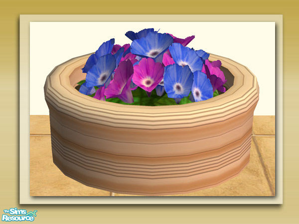 Sims 2 — Flower Planter Base 04 by Shakeshaft — Part of a recolour set of the Round Stone Potted Plants in my Garden