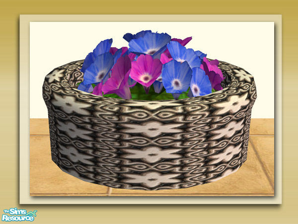 Sims 2 — Flower Planter Base 03 by Shakeshaft — Part of a recolour set of the Round Stone Potted Plants in my Garden