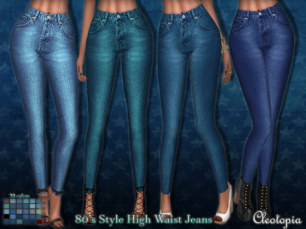 The Sims Resource - Set55- 80's wash High waisted jeans