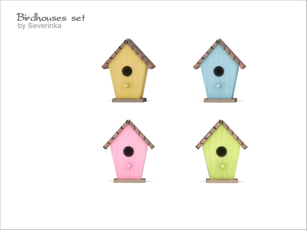 Sims 4 — Birdhouse 03 by Severinka_ — Birdhouse 03 (on the table) From the set of 'Birdhouses set' 4 colors