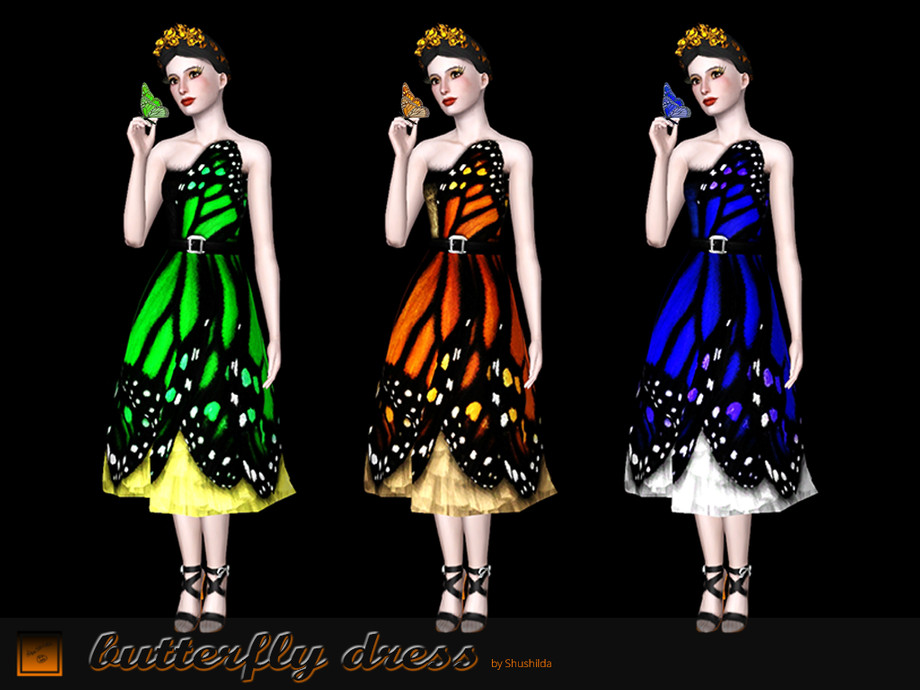Sims 3 - Butterfly dress by Shushilda2 - The restored copy of the "