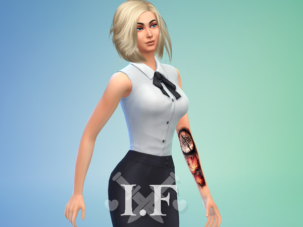 Sims 4 — Compass Tattoo Arm Left by Ivara — Compass Tattoo Arm Left