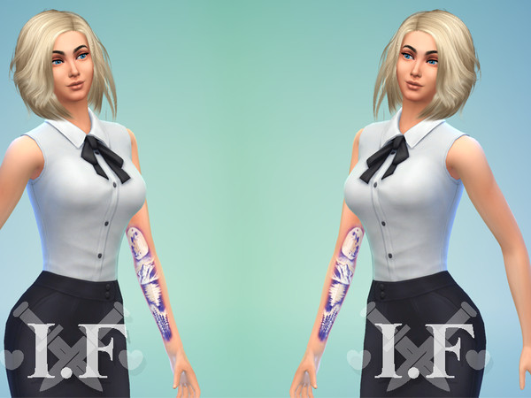 Sims 4 — Picture Tattoo Moon Arm Set by Ivara — Picture Moon Tattoo Arm Set with arm left and right