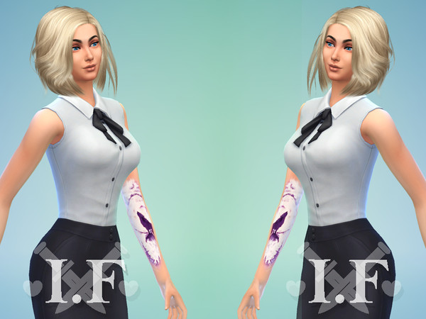Sims 4 — Picture Tattoo Wolf Arm Set by Ivara — Picture Tattoo Wolf Arm Set, left and right