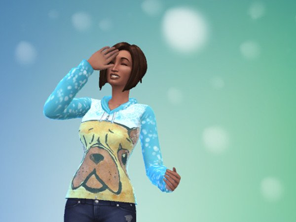 Sims 4 — Pug Hoodie by Solarcidal — A comfy, pull over, pug hoodie. Great for everyday, work or jam jams. 
