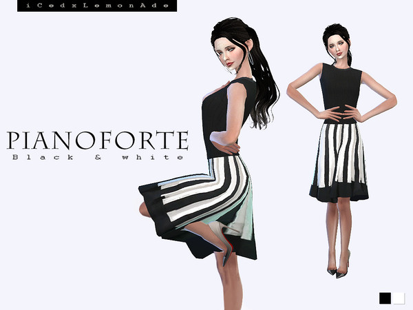 Sims 4 — PIANOFORTE Dress - Long Version - Outdoor Retreat needed by iCedxLemonAde — Thanks to all CC creators p.s.