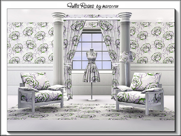 Sims 3 — Fulla Roses_marcorse by marcorse — Fabric pattern: pastel roses in a regular allover design