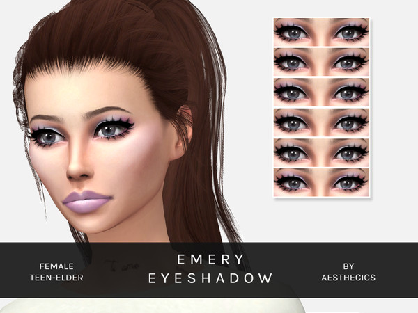 Sims 4 — EMERY eyeshadow by girlofwinter — A new, brightly colored eyeshadow in 6 shades for your sim!