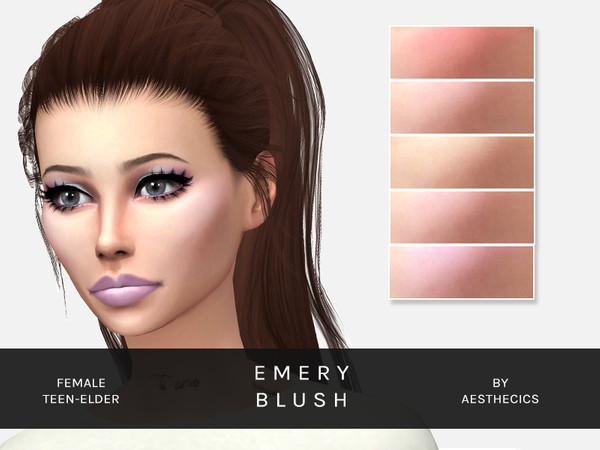 Sims 4 — EMERY Blush by girlofwinter — A new subtly pink blush for your sims!