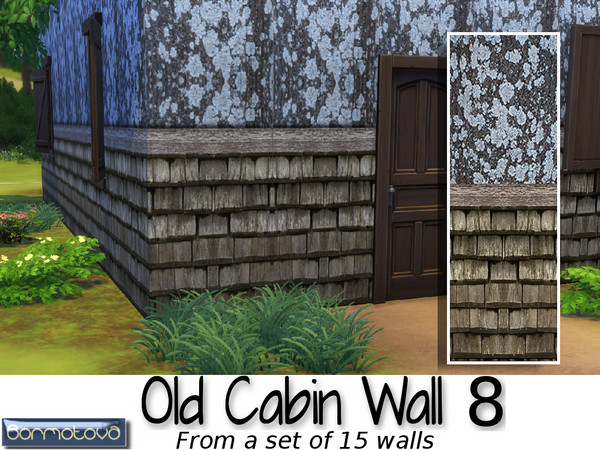 Sims 4 — Old Cabin Wall 8 by abormotova2 — From a set of 15 run down old walls of some old batch, cabin, hut or dacha