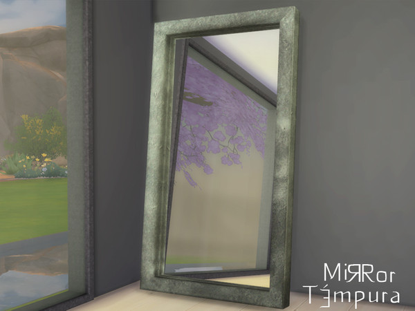 Sims 4 — Nikadema Tempura Mirror by nikadema — A huge modern mirror made of stone