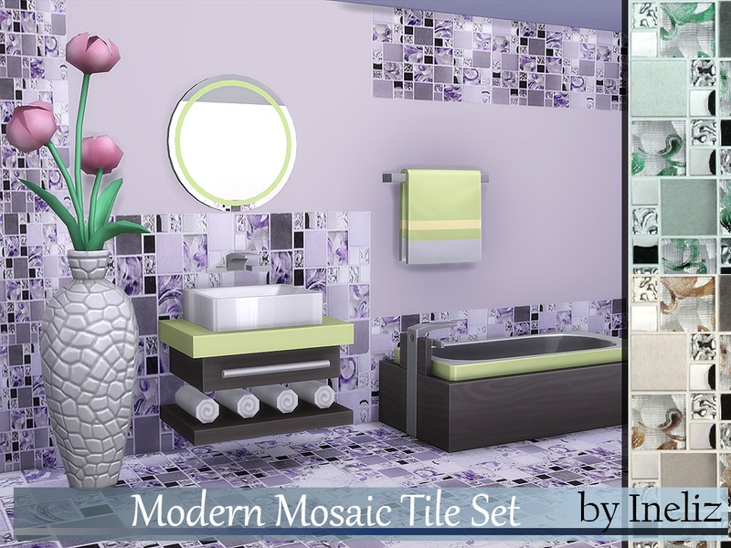 The Sims Resource Modern Mosaic Tile Set, Modern Mosaic Tile