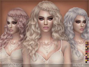 Sims 4 — Stealthic - Genesis (Female Hair) by Stealthic — -Minor transparency issues -Compatible with hats -27 Colors